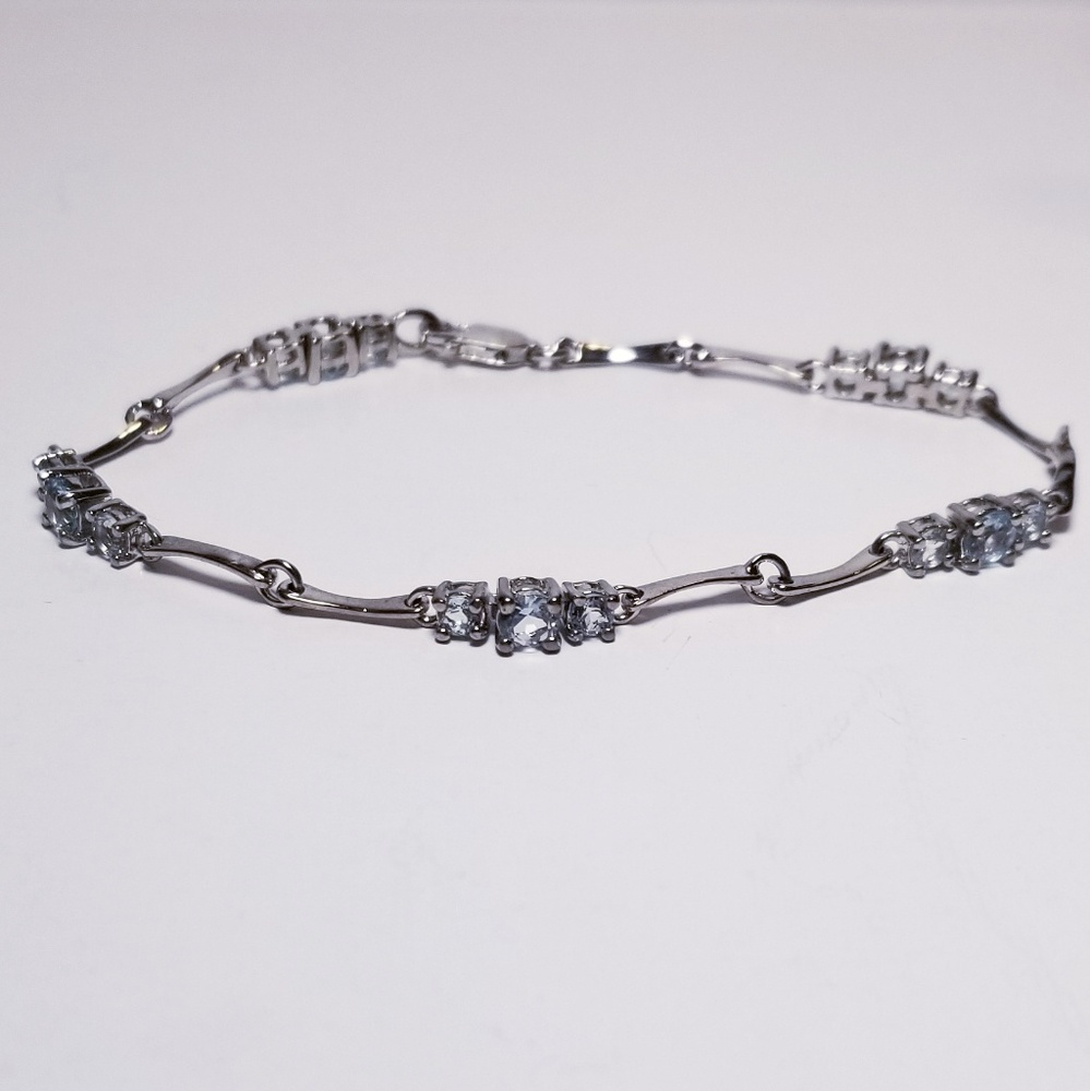 Sterling silver aquamarine bracelet